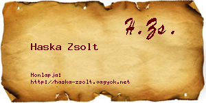 Haska Zsolt névjegykártya